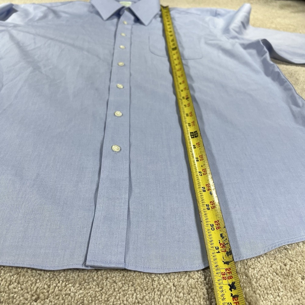Brooks Brothers Mens Blue Pinpoint Oxford Dress Shirt 17.5-32/33 Slim Fit Office - Picture 5 of 10